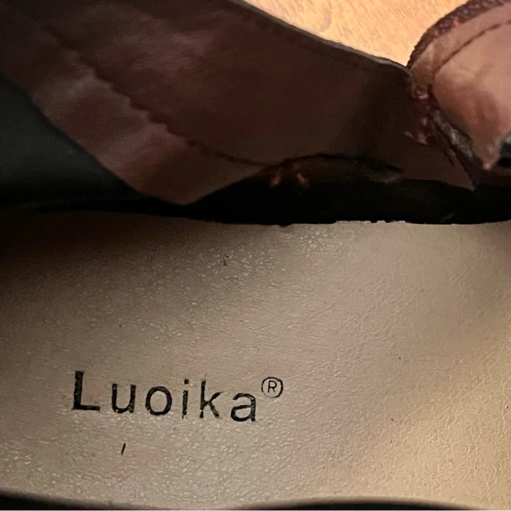 LUOIKA Tall Boots Sz 10XW Chocolate Brown NWOT Never Worn Fall Winter Heavy Duty